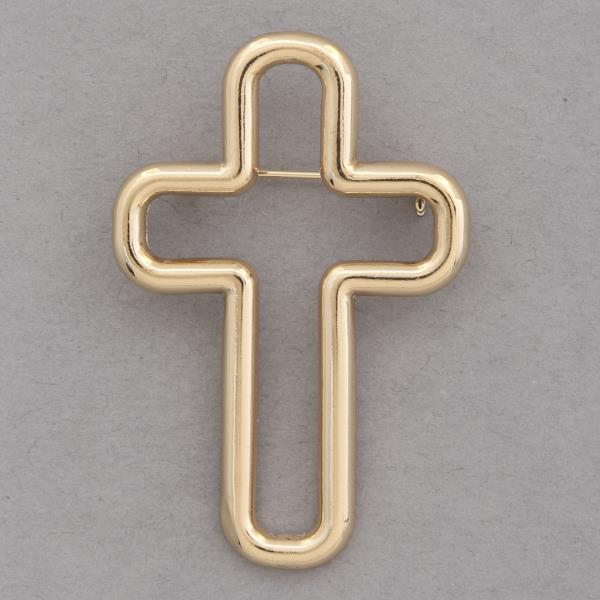 CROSS METAL BROOCH