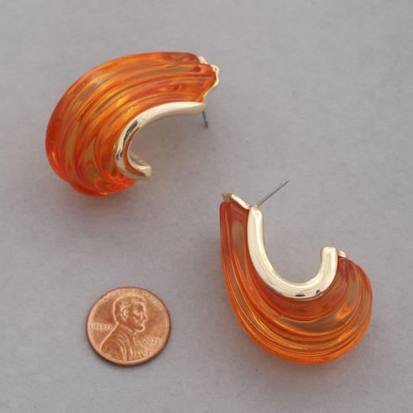 TRANSPARENT COLOR OVAL SHAPE EARRING