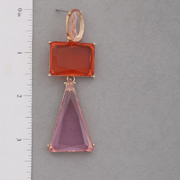 TRANSPARENT COLOR GEO SHAPE EARRING