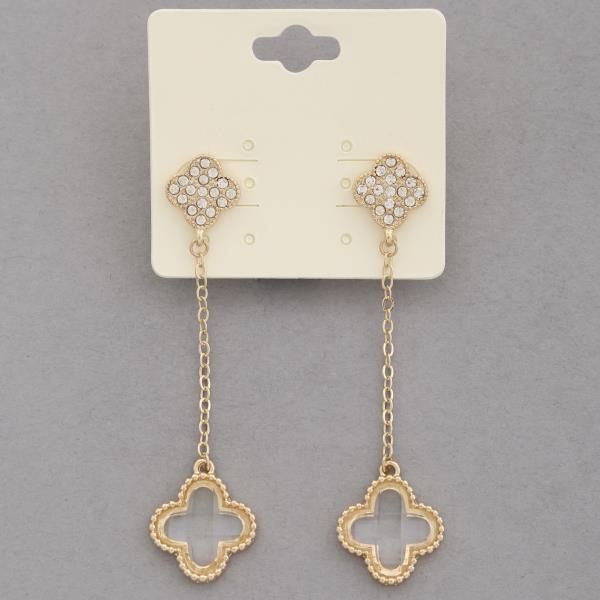 DOUBLE CLOVER CHAIN DANGLE EARRING