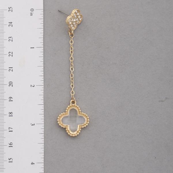 DOUBLE CLOVER CHAIN DANGLE EARRING