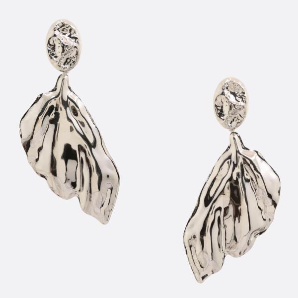 RUFFLE METAL DANGLE EARRING