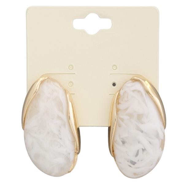 MARBLE PATTERN OVAL SHAPE EARRING