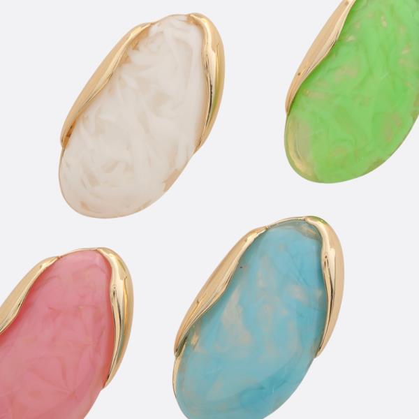 MARBLE PATTERN OVAL SHAPE EARRING