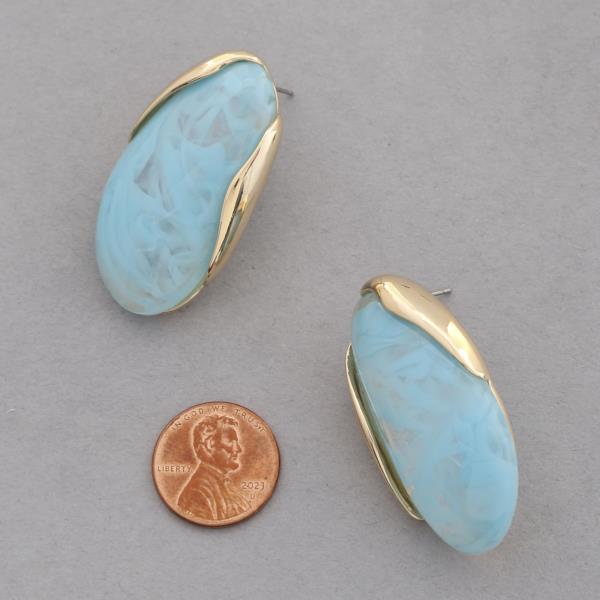 MARBLE PATTERN OVAL SHAPE EARRING