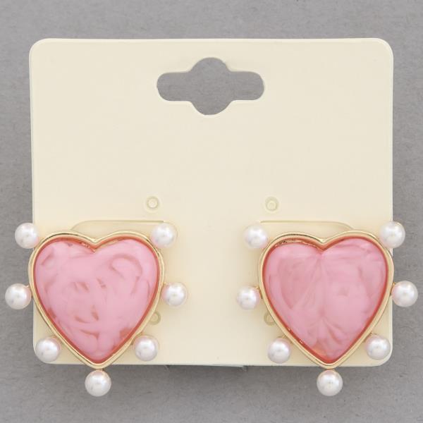 HEART SHAPE PEARL BEAD EARRING