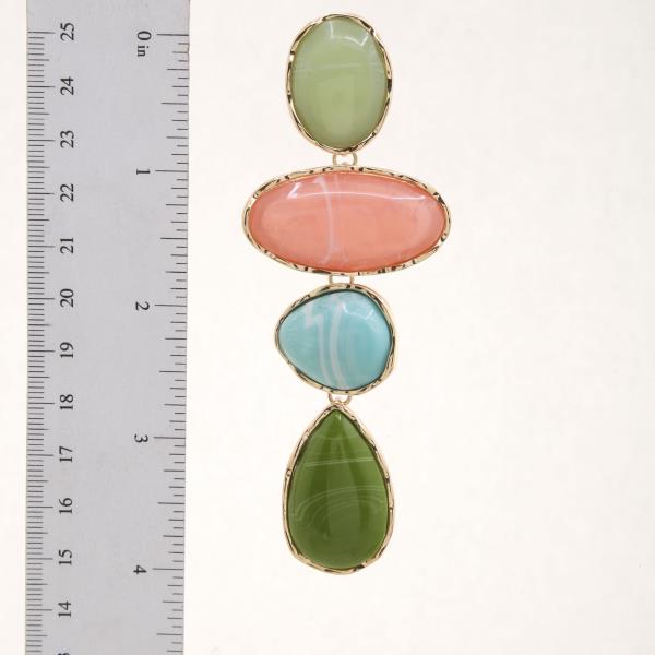 OVAL BEADED DANGLE EARRING