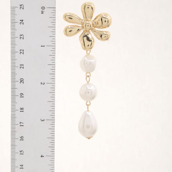 FLOWER PEARL BEAD DANGLE EARRING