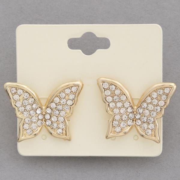 BUTTERFLY SHAPE RHINESTONE EARRING