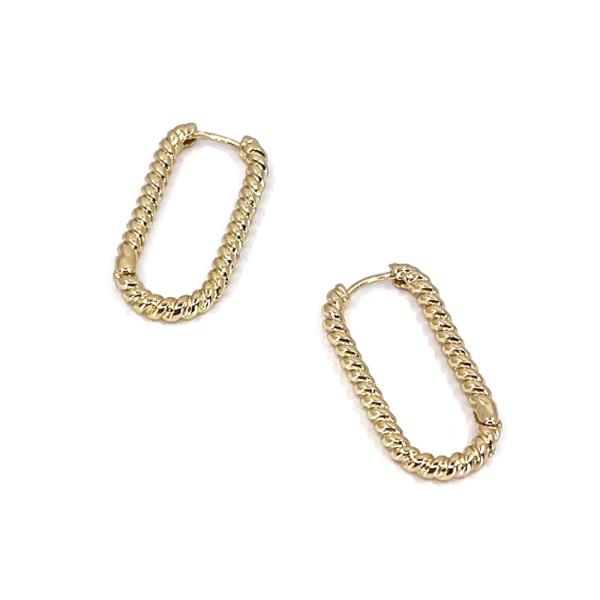 METAL ROPE OVAL HOOP EARRING