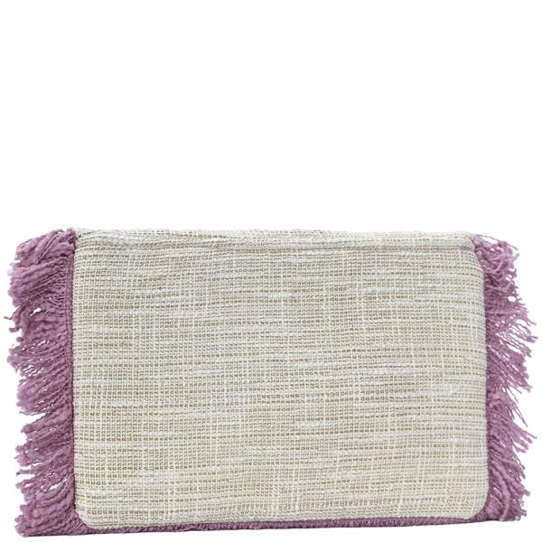 TEXTURED EMBROIDERED CLUTCH BAG