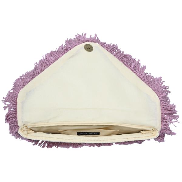 TEXTURED EMBROIDERED CLUTCH BAG