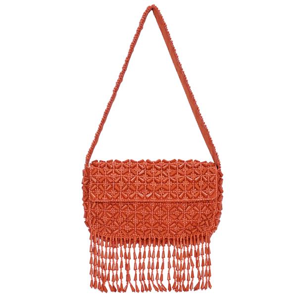 BEADED DANGLE SHOULDER BAG