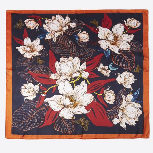 FLOWER SILKY BANDANA SCARF