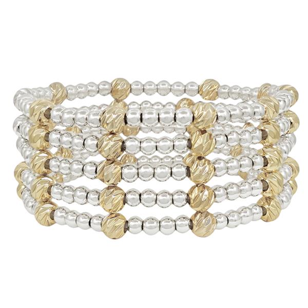 5 SET TEXTURED CCB AC STRETCHED BRACELET SET