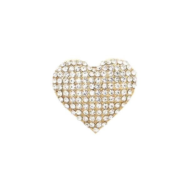 RHINESTONE HEART BROOCH