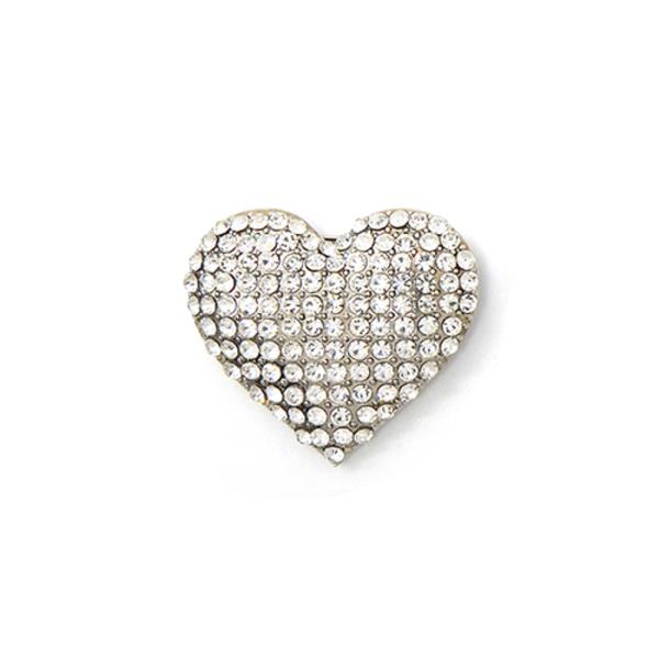 RHINESTONE HEART BROOCH