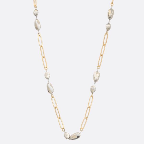 SODAJO TWO TONE BEADED GOLD DIPPED NECKLACE