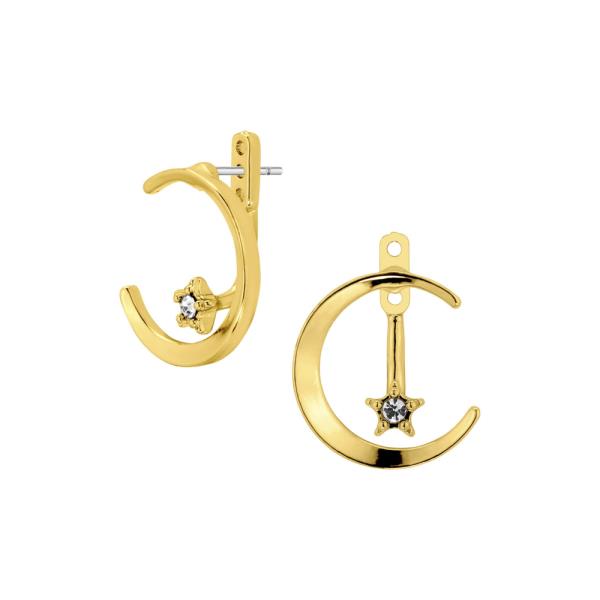 STAR CRESCENT MOON POST EARRING