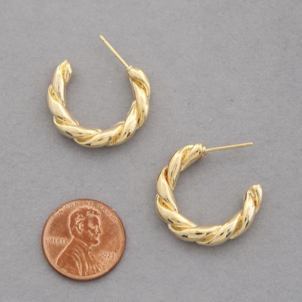 SODAJO TWISTED OPEN HOOP GOLD DIPPED EARRING