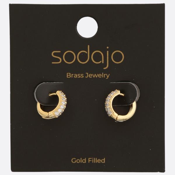 SODAJO CRYSTAL GOLD FILLED HOOP EARRING