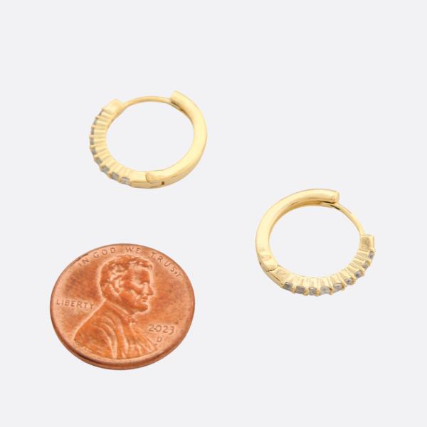 SODAJO CRYSTAL EDGE GOLD FILLED HOOP EARRING