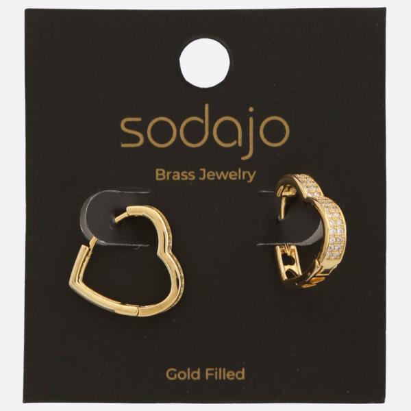 SODAJO HEART SHAPE GOLD FILLED EARRING