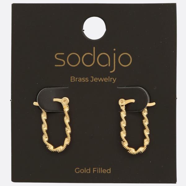 SODAJO U SHAPE GOLD FILLED EARRING