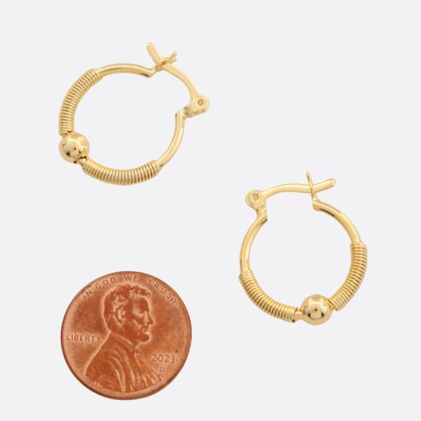 SODAJO BALL BEAD HOOP GOLD FILLED EARRING