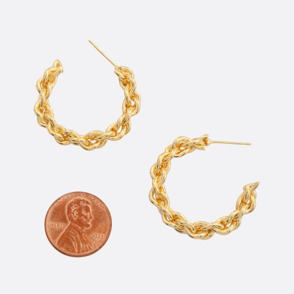 SODAJO OVAL LINK GOLD FILLED OPEN HOOP EARRING