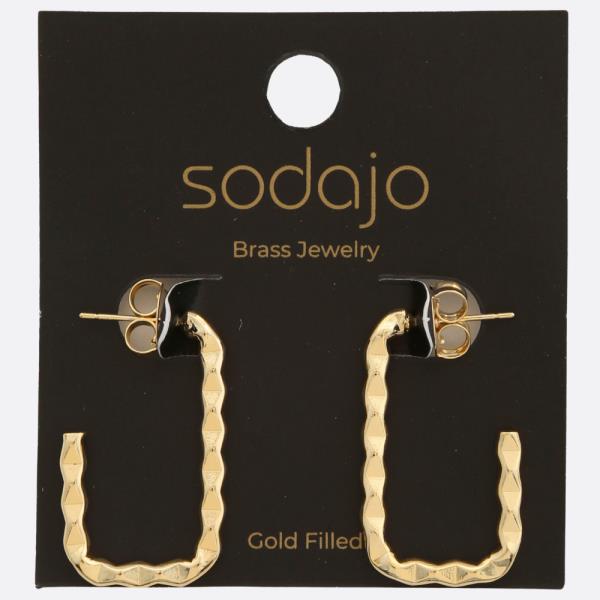 SODAJO TEXTURED METAL GOLD FILLED EARRING