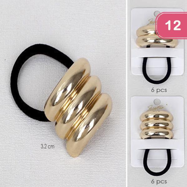 METAL TRIPLE BAR HAIR TIE (12 UNITS)