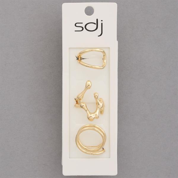 SDJ ORGANIC SHAPE ASSORTED METAL RING SET