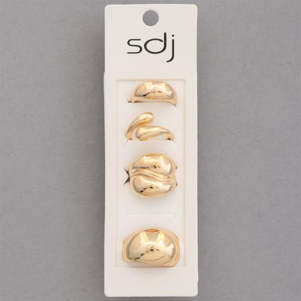 SDJ DOME METAL ASSORTED RING SET