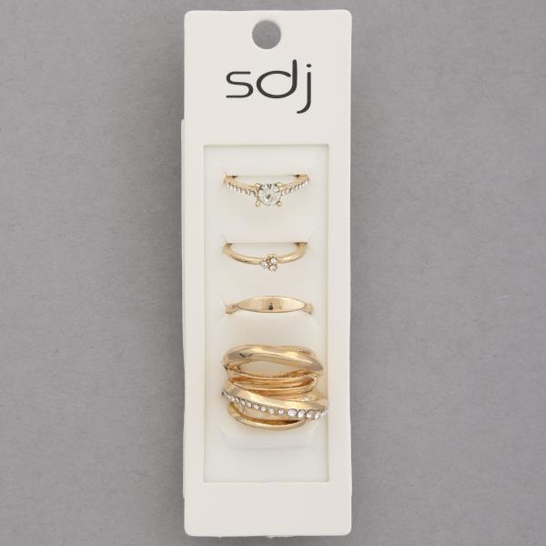 SDJ RHINESTONE ASSORTED RING SET