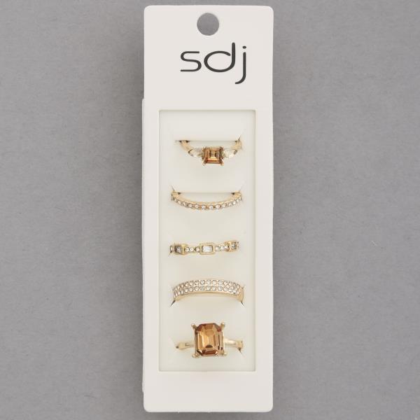 SDJ RHINESTONE METAL ASSORTED RING SET