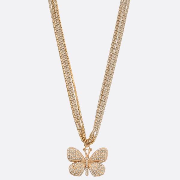 SDJ RHINESTONE BUTTERFLY PENDANT NECKLACE