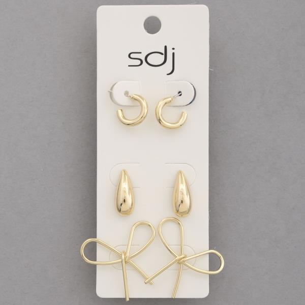 SDJ BOW ASSORTED EARRING SET