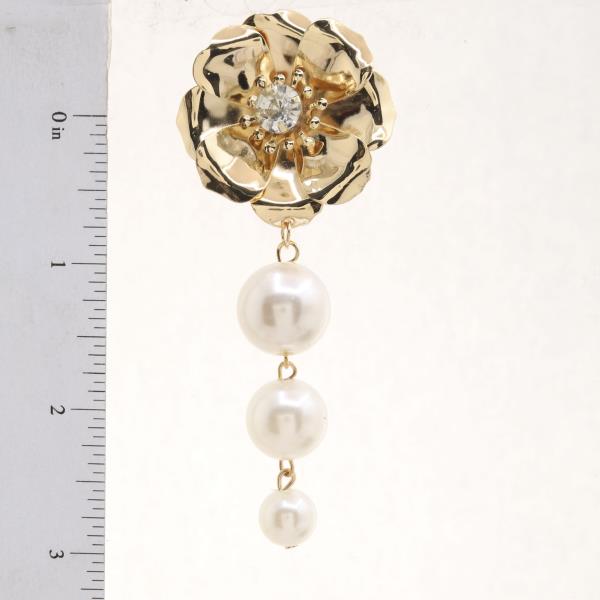 SDJ FLOWER PEARL BEAD DANGLE EARRING