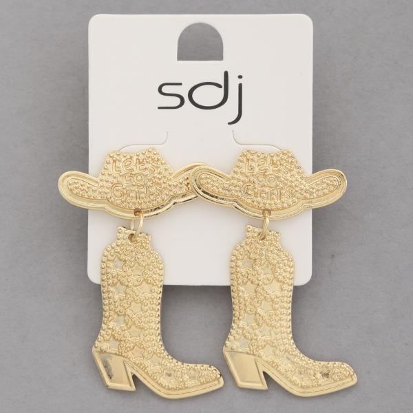 SDJ WESTERN STYLE BOOT DANGLE EARRING