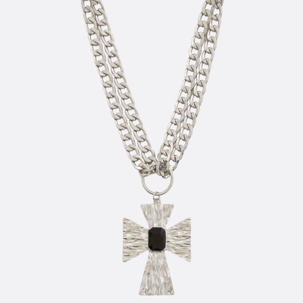 SDJ CROSS PENDANT LAYERED NECKLACE