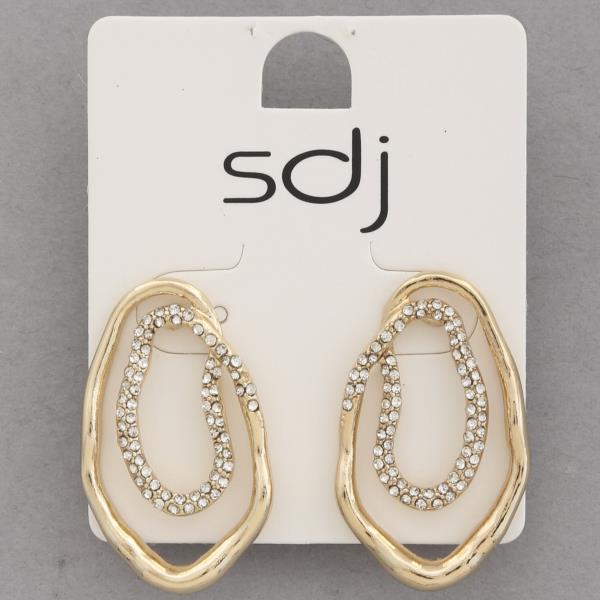 SDJ RHINESTONE LOOP METAL EARRING