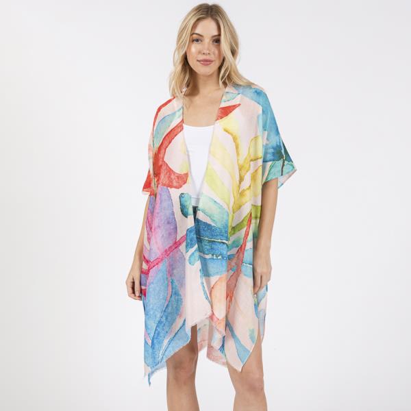 (ONLINE ONLY) WATERCOLOR LEAVES PRINT KIMONO