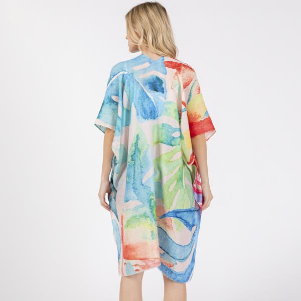 (ONLINE ONLY) WATERCOLOR LEAVES PRINT KIMONO