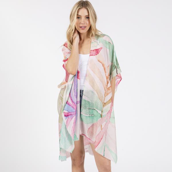 (ONLINE ONLY) WATERCOLOR LEAVES PRINT KIMONO