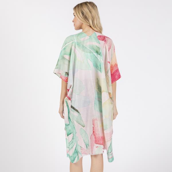 (ONLINE ONLY) WATERCOLOR LEAVES PRINT KIMONO