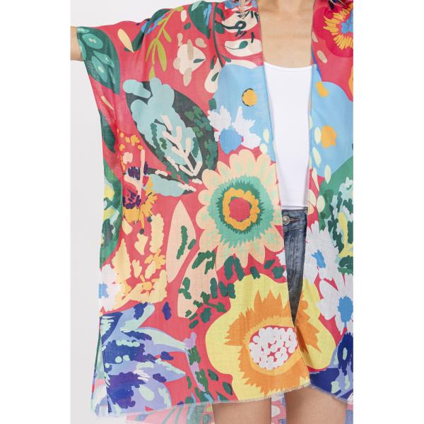 (ONLINE ONLY) MULTI COLOR FLOWER PRINT KIMONO