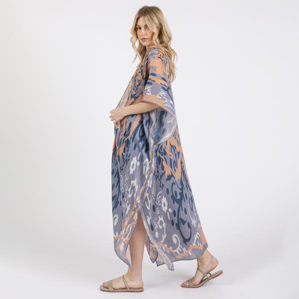 (ONLINE ONLY) BOHO PRINT OPEN FRONT LONG KIMONO