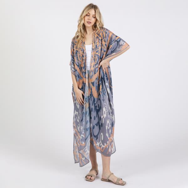 (ONLINE ONLY) BOHO PRINT OPEN FRONT LONG KIMONO