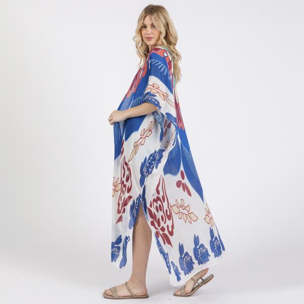 (ONLINE ONLY) BOHO PRINT OPEN FRONT LONG KIMONO